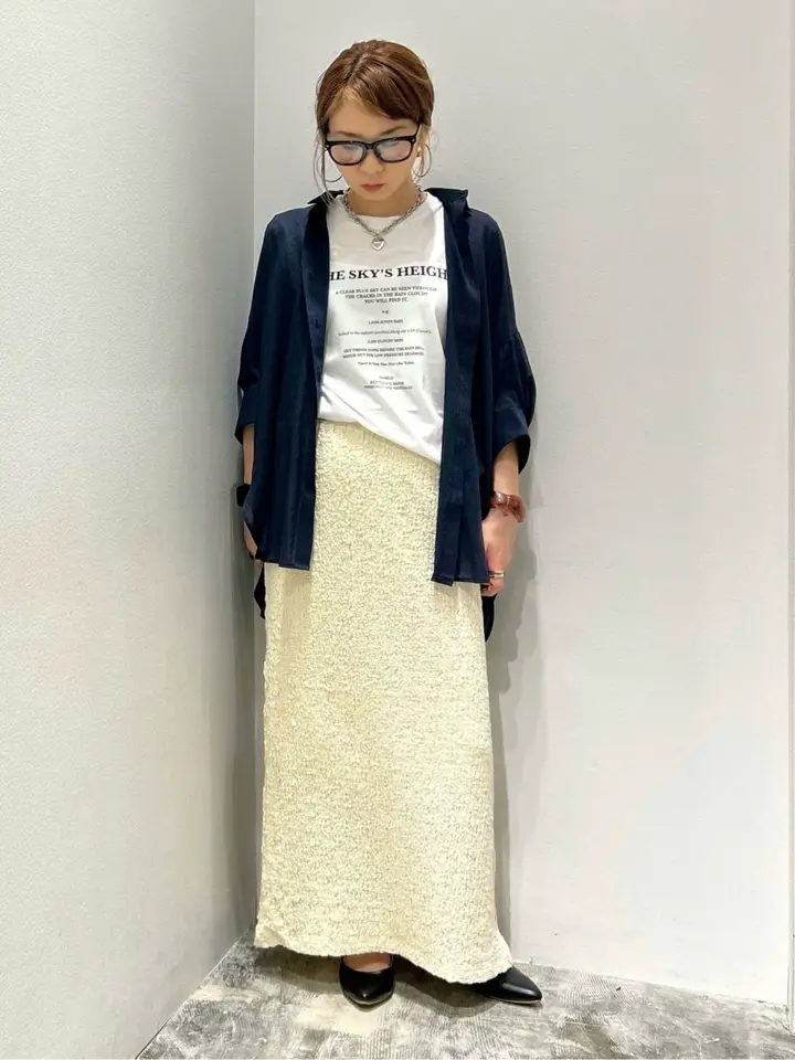 接触冷感5分袖変形ドルマンシアーシャツ/AMERICAN HOLIC（アメリカン