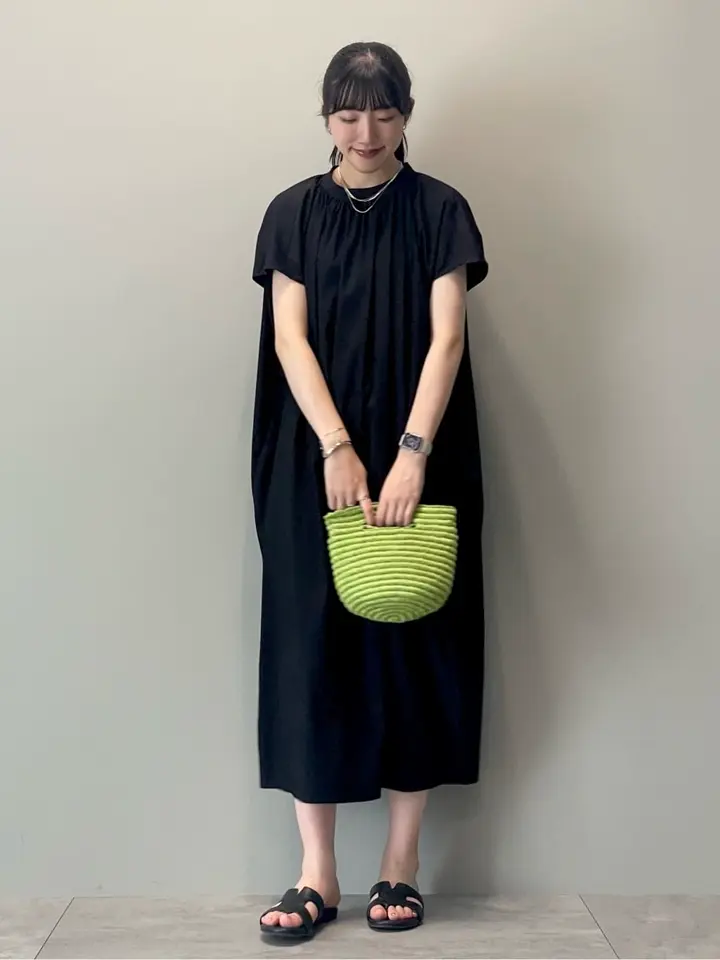 接触冷感丈違いフレンチスリーブワンピース/AMERICAN HOLIC