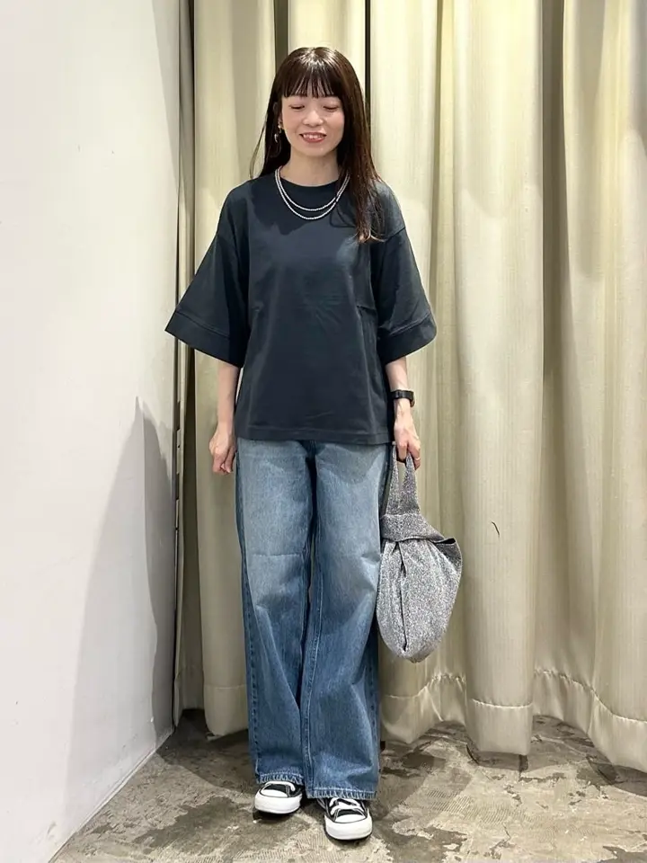 接触冷感SZ5分袖カットプルオーバー/AMERICAN HOLIC（アメリカン