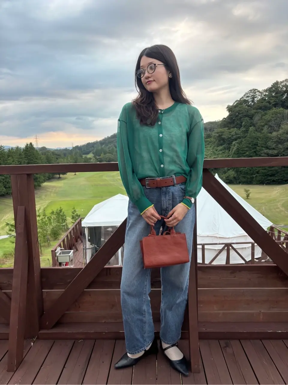 バイカラーシアーニットカーディガン/AMERICAN HOLIC