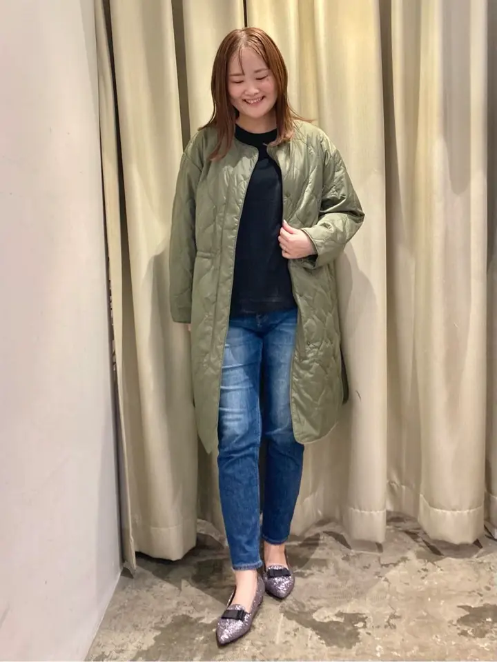 ≪USED≫軽ポカノーカラーキルティングロングコート/AMERICAN HOLIC