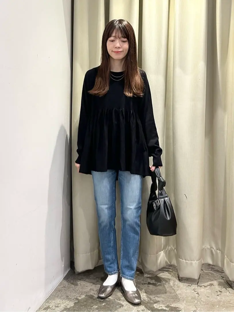 専用！新品 DOUBLE STANDARD ギャザープルオーバー 24AW ティアードギャザーニットプルオーバー/AMERICAN HOLIC（アメリカン