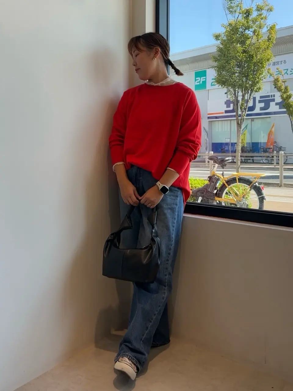 2WAYバイパチヘンリーネックニットプルオーバー/AMERICAN HOLIC