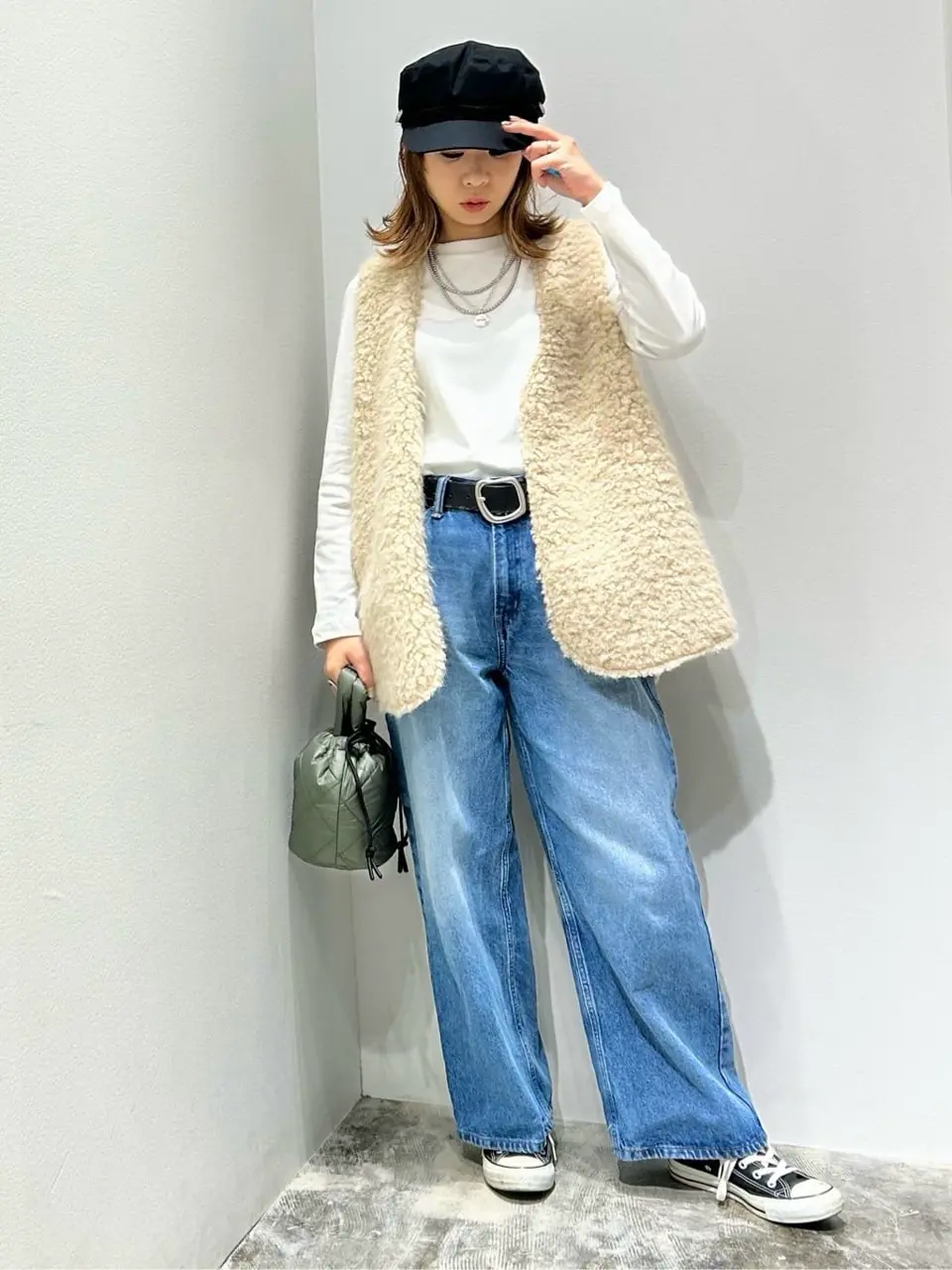 WEB限定】ワイドデニム(-3㎝)/AMERICAN HOLIC（アメリカン