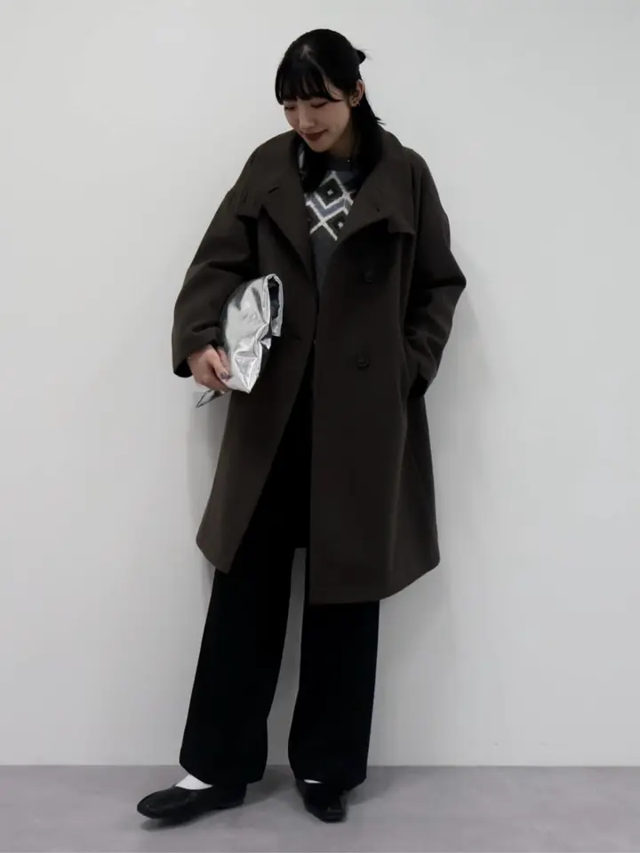 中空FIBERスタンドカラーロングコート【軽量アウター】/AMERICAN HOLIC