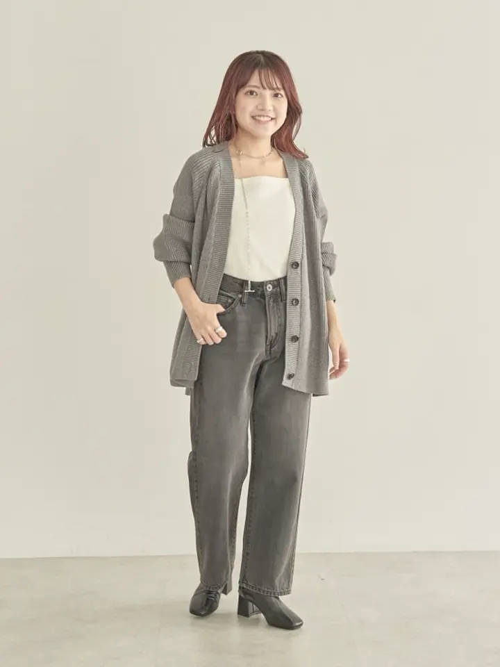 ニコチャンうめ GU公式 | GIRLSウォッシャブル畦クルーネックカーディガン(長袖)