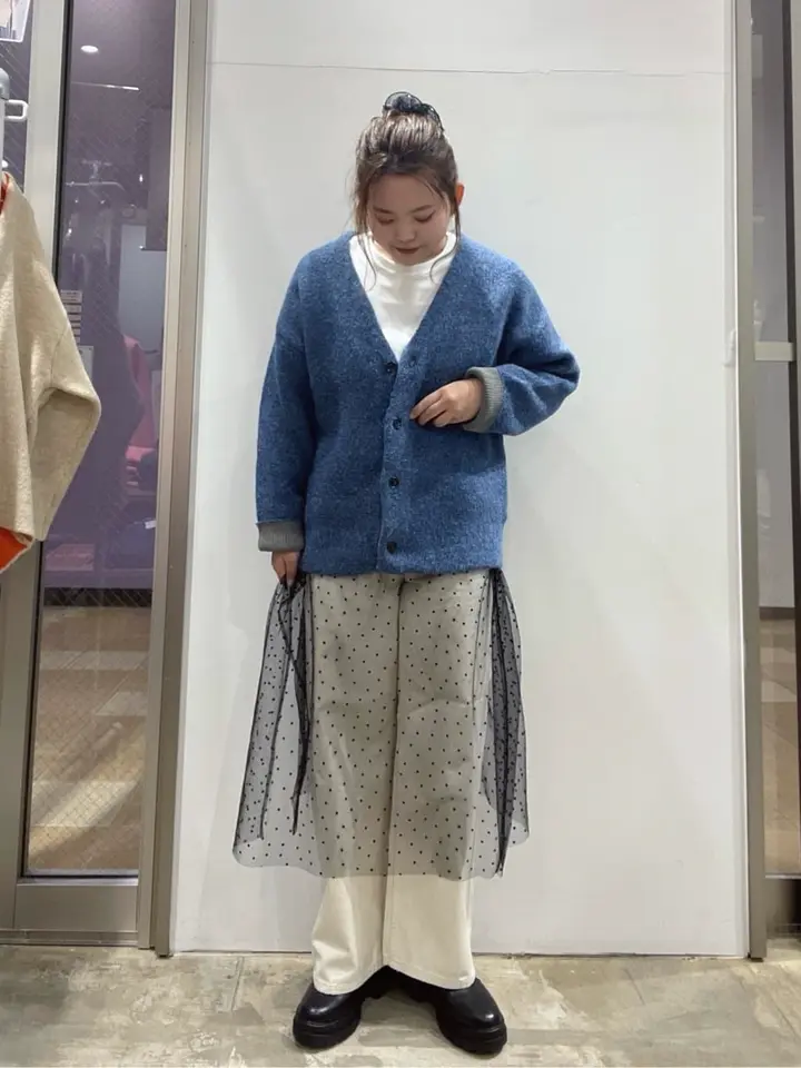 ≪USED≫ブークレWフェイスVネックニットカーディガン/AMERICAN HOLIC