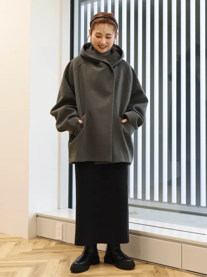 中空FIBERフーディーコクーンコート【軽量アウター】/AMERICAN HOLIC