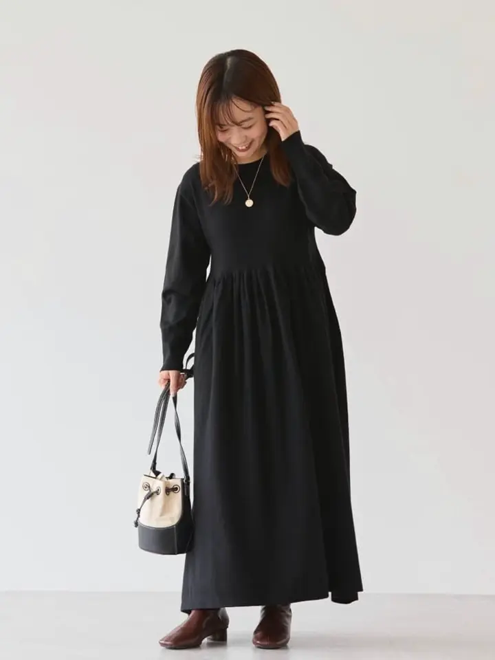 WEB限定・小柄女性向け】バイパチティアードニットワンピース/AMERICAN