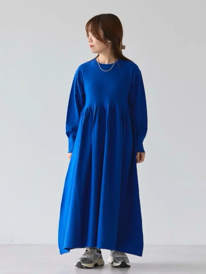 WEB限定・小柄女性向け】バイパチティアードニットワンピース/AMERICAN