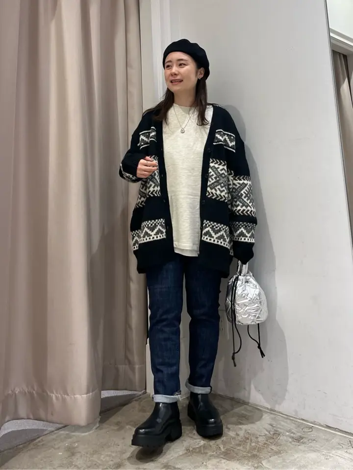 ≪USED≫ノルディック柄Vネックニットカーディガン/AMERICAN HOLIC