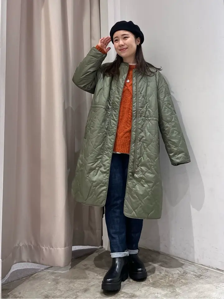 ≪USED≫軽ポカノーカラーキルティングロングコート/AMERICAN HOLIC