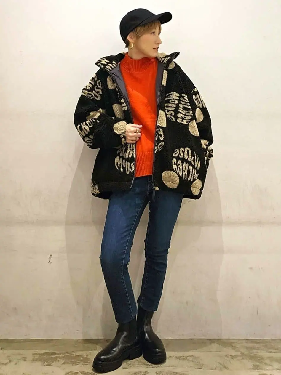 総柄プリントボアブルゾン/Disney/Disney collection by AMERICAN