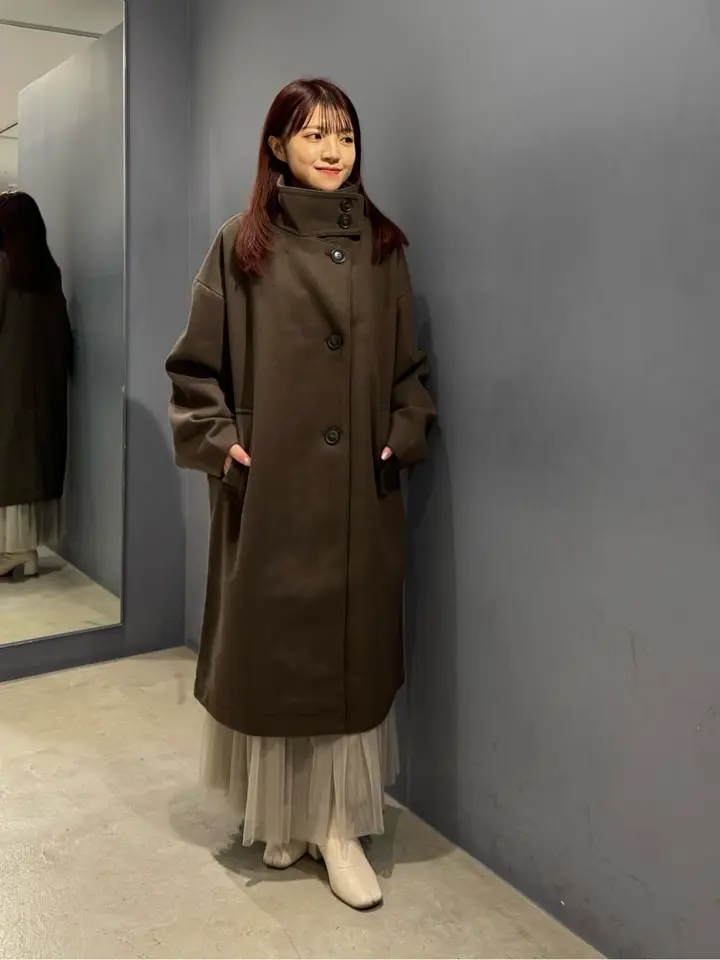 中空FIBERスタンドカラーロングコート【軽量アウター】/AMERICAN HOLIC