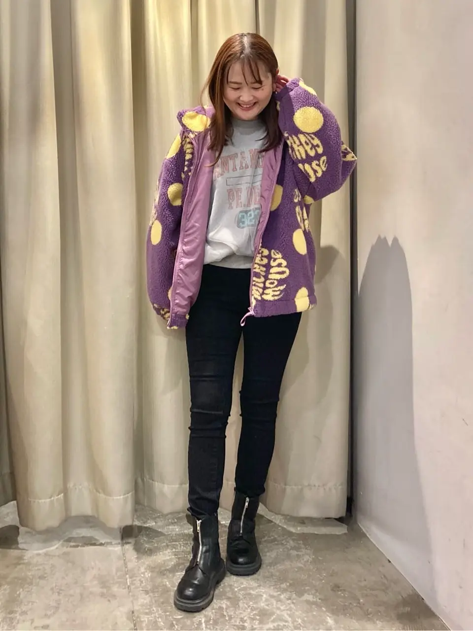 総柄プリントボアブルゾン/Disney/Disney collection by AMERICAN