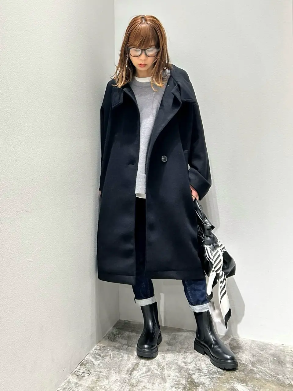 美品♥️スタンブリー　ビッグシルエットコート♥️hlm スタンドカラーロングコート《カポック》 (AY-23A100-01) | | 紳士服