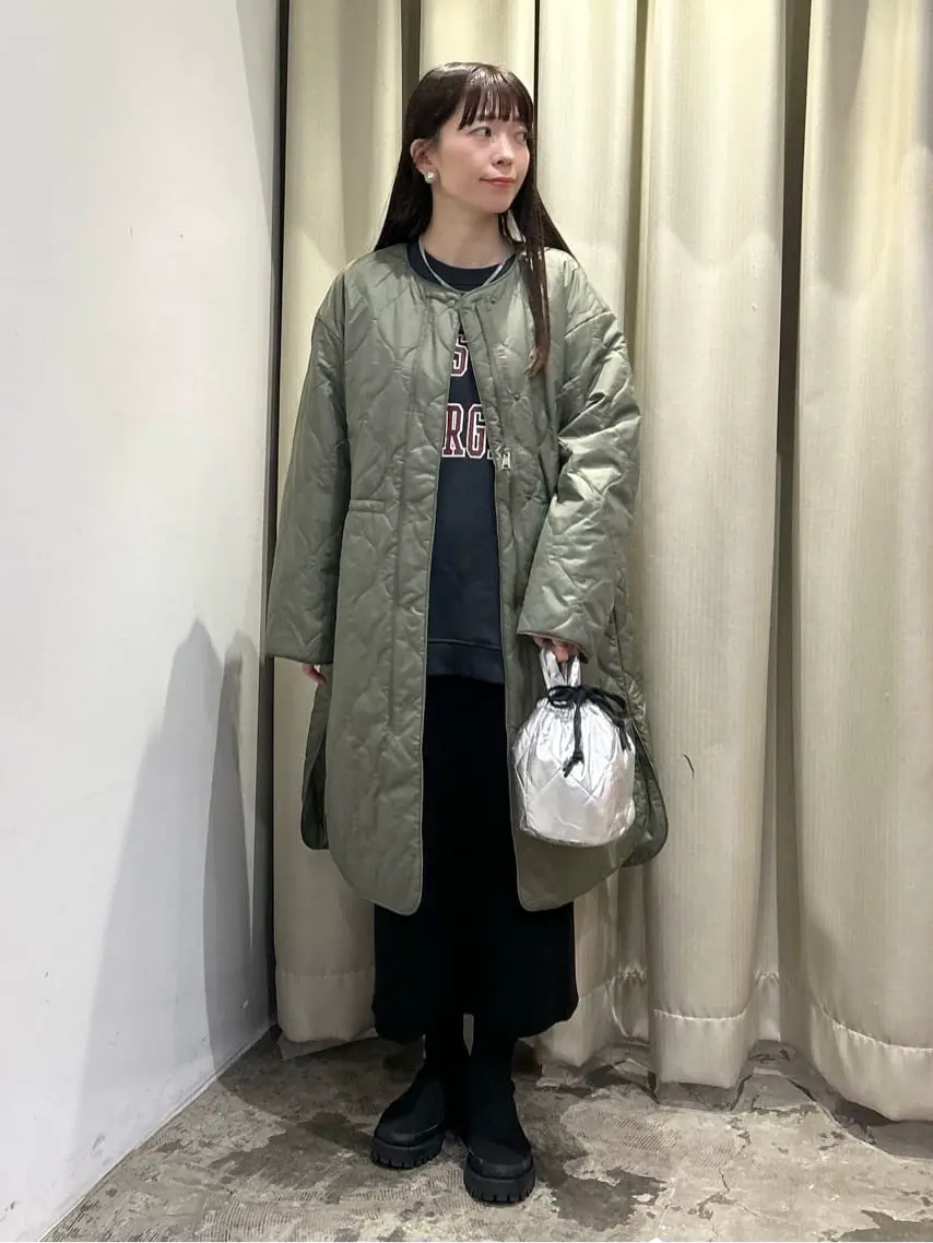 ≪USED≫軽ポカノーカラーキルティングロングコート/AMERICAN HOLIC