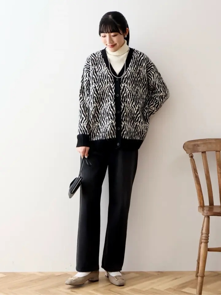 アニマル柄Vネックニットカーディガン/AMERICAN HOLIC（アメリカン