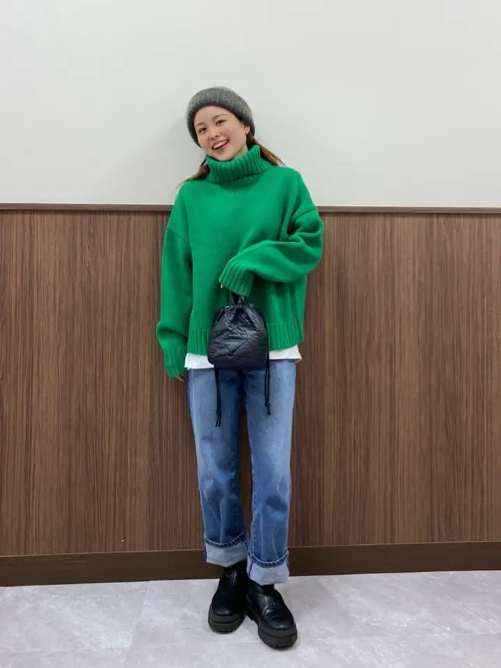 あっぷる様 GU公式 | ハイウエストストレートジーンズ+EC(丈長め82cm)