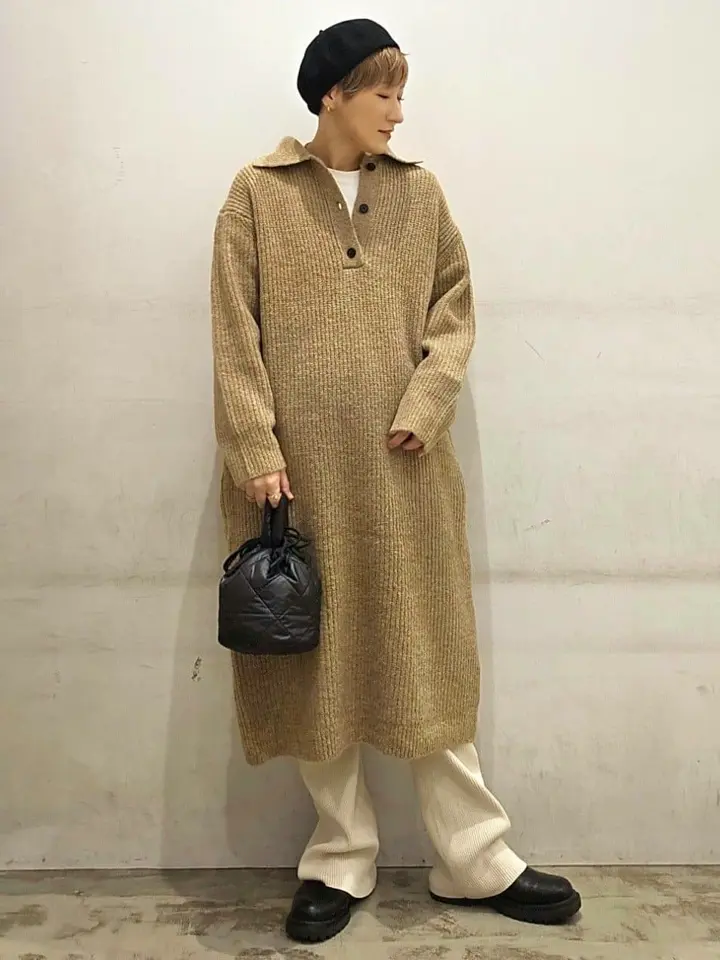 ≪USED≫衿付き片畦ニットワンピース/AMERICAN HOLIC（アメリカン