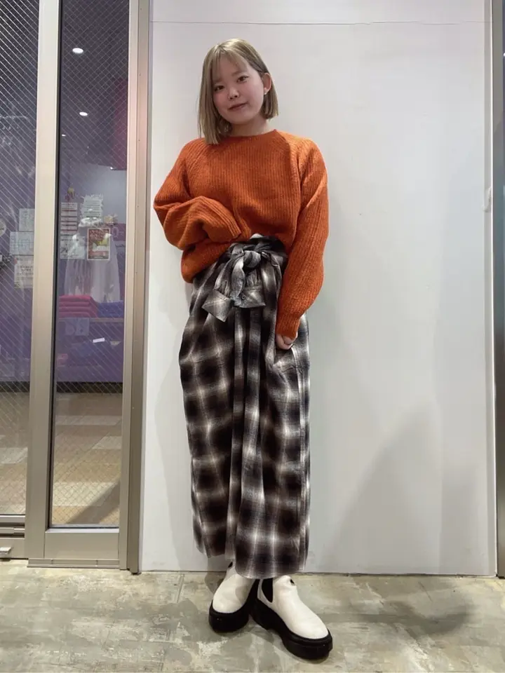 専用　ナチュラルランドリー　バンドカラーチェックシャツ　ohana ワンピース バンドカラーチェックシャツワンピース/AMERICAN HOLIC（アメリカン