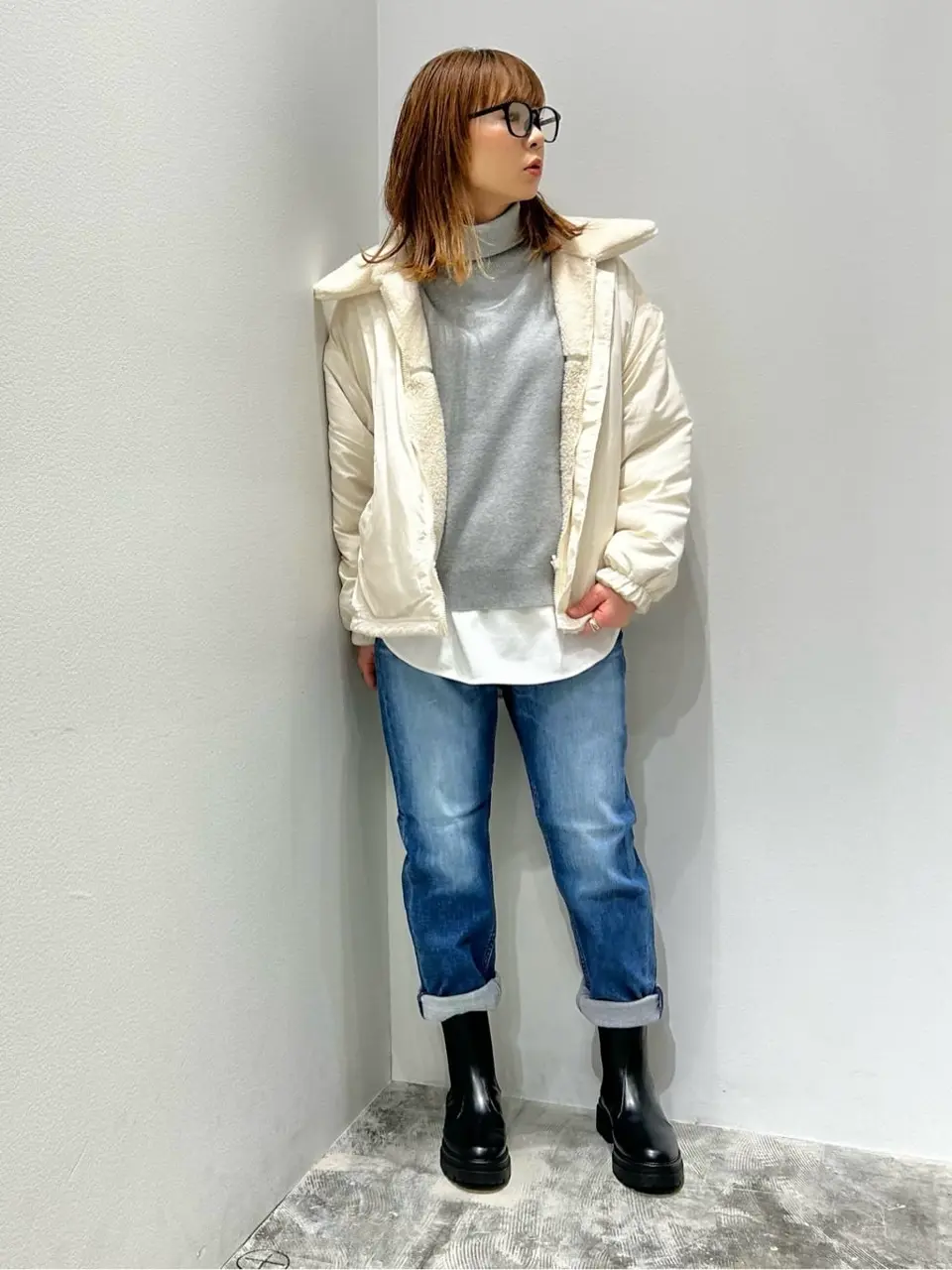 リバーシブルコンビボアブルゾン/Green Parks（グリーン パークス）の