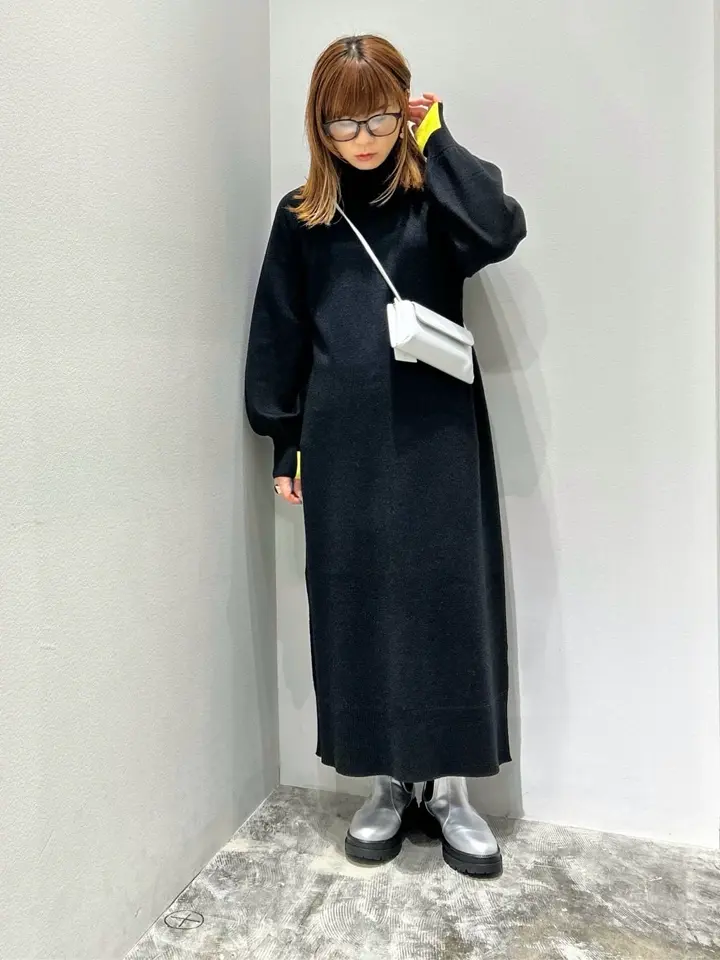 ≪USED≫バイパチバイカラーモックネックニットワンピース/AMERICAN