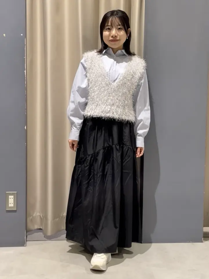 ネイビーとホワイトのクロップドトップス RASW]モヘアタッチクロップドニット【スピード配送】 | 【公式