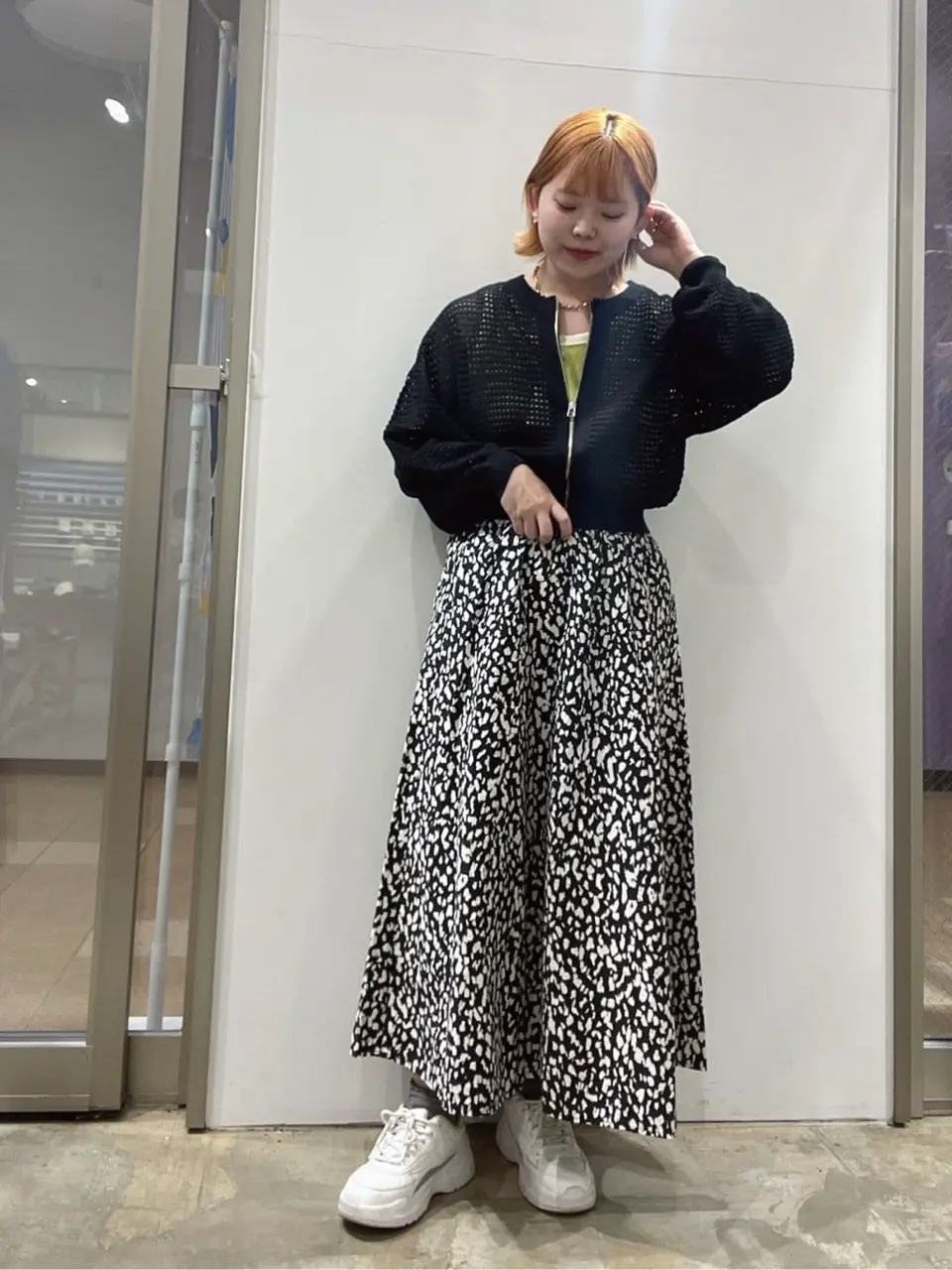 ≪USED≫ジップアップメッシュニットカーディガン/AMERICAN HOLIC