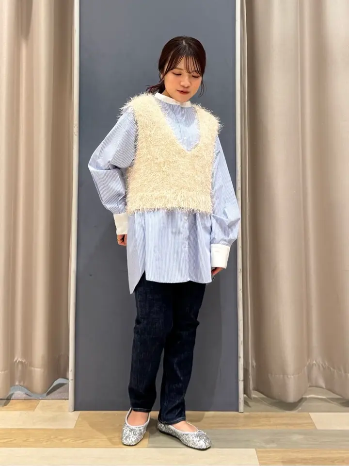 選べる丈2サイズ】前後2wayシャギーベスト/AMERICAN HOLIC（アメリカン