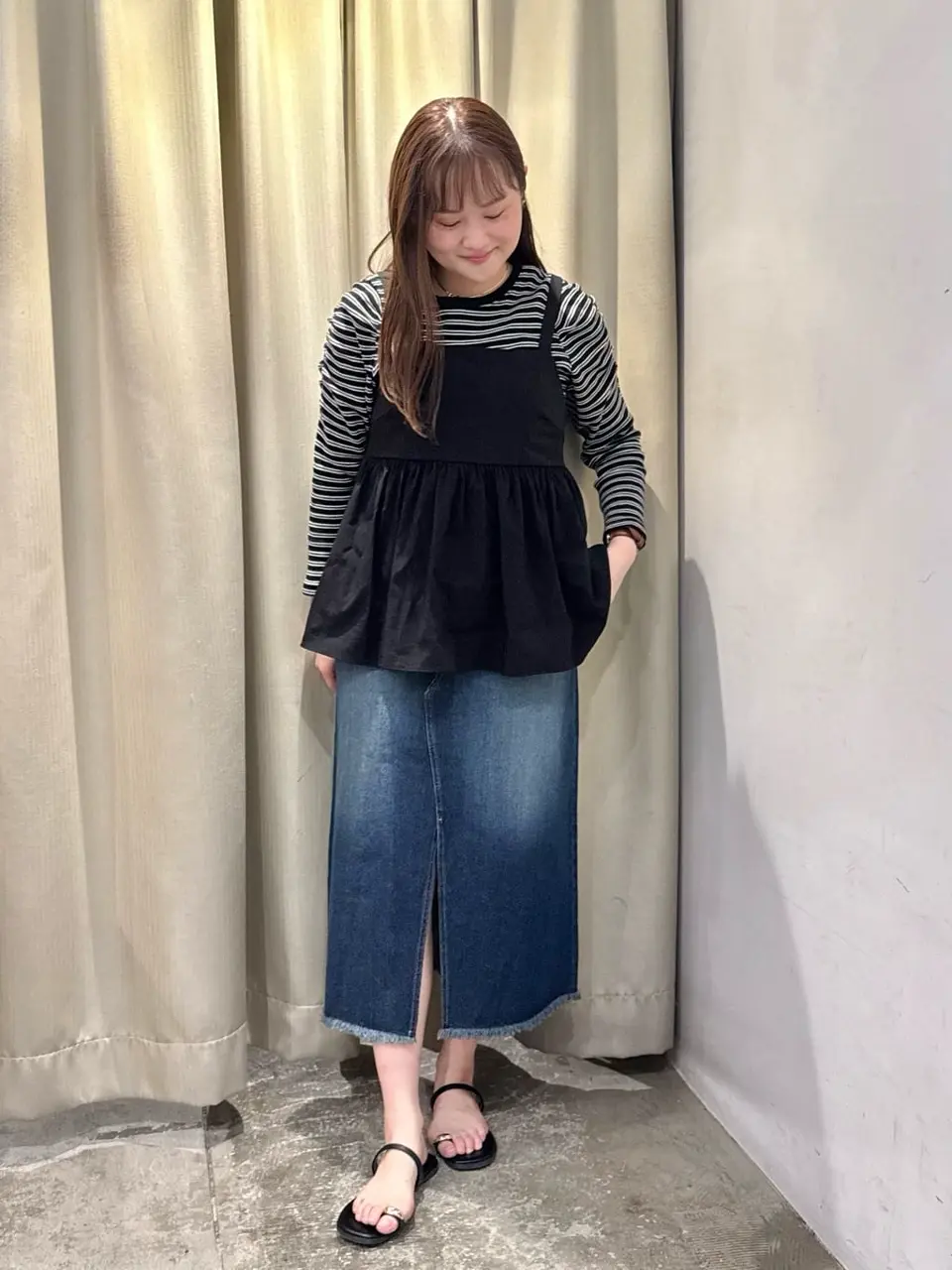 ショルダーギャザーワッフルプルオーバー/AMERICAN HOLIC（アメリカン