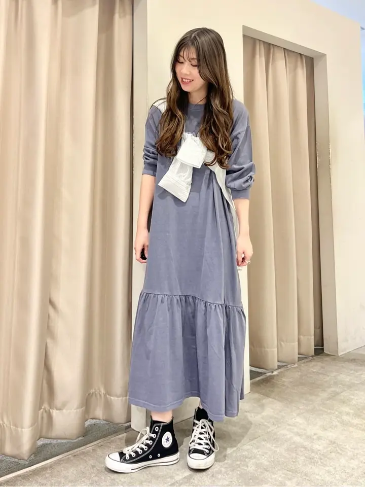 丈違いロゴティアードカットワンピース/AMERICAN HOLIC（アメリカン