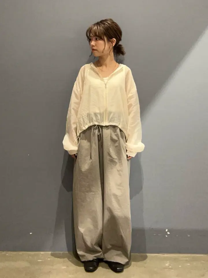 ≪USED≫ノーカラーシアーZIPブルゾン/AMERICAN HOLIC（アメリカン