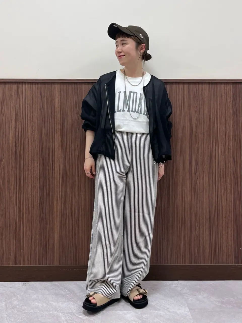 ノーカラーシアーZIPブルゾン/AMERICAN HOLIC（アメリカンホリック）の