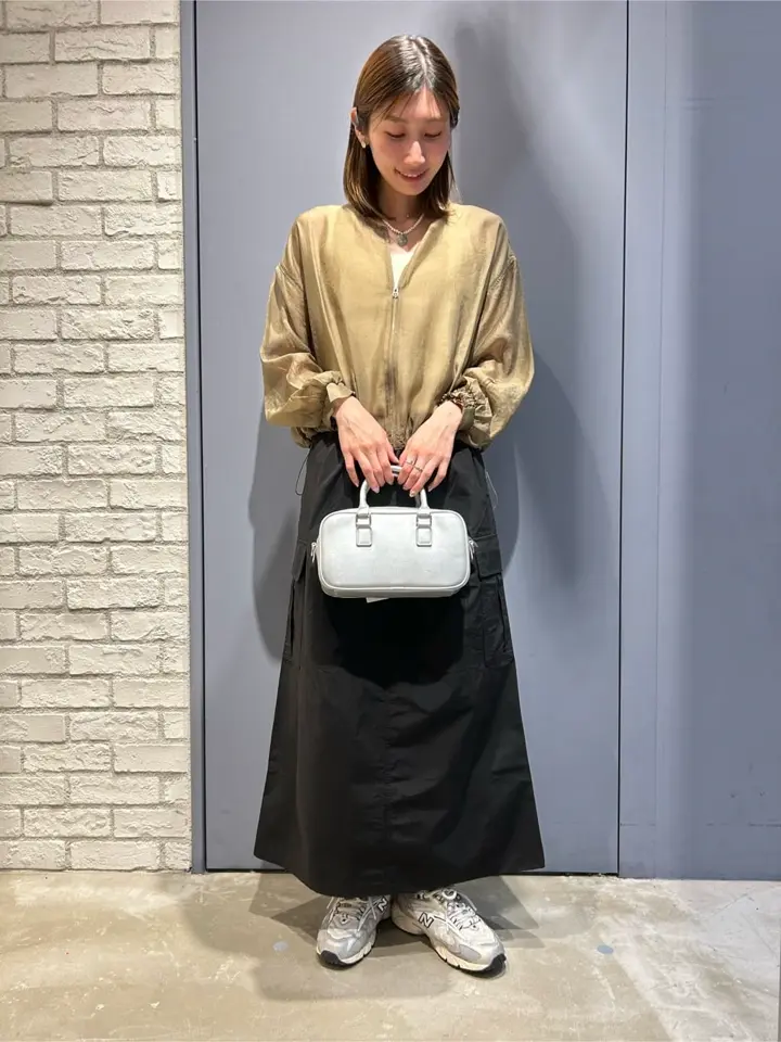 ≪USED≫ノーカラーシアーZIPブルゾン/AMERICAN HOLIC（アメリカン