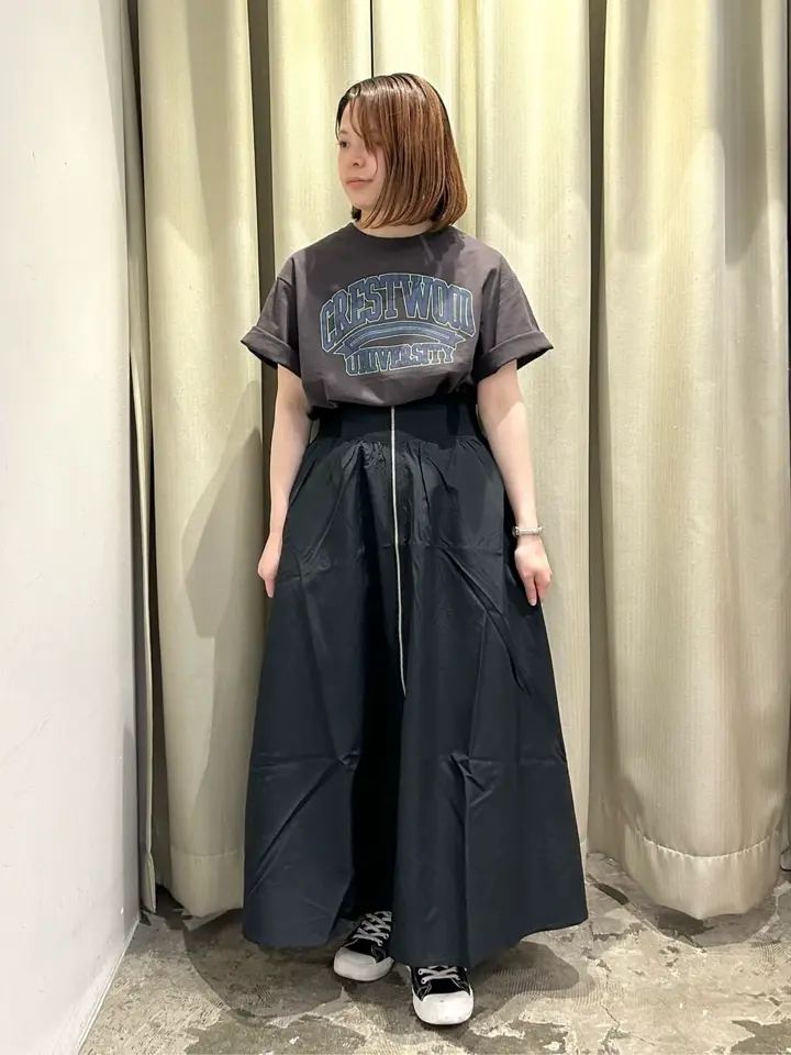 撥水加工 フロントZIPフレアスカート/AMERICAN HOLIC（アメリカン