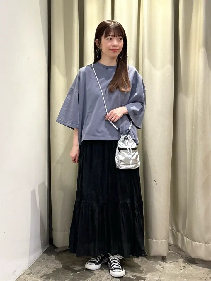 ピグメント加工ミニ裏毛半袖プルオーバー/AMERICAN HOLIC（アメリカン