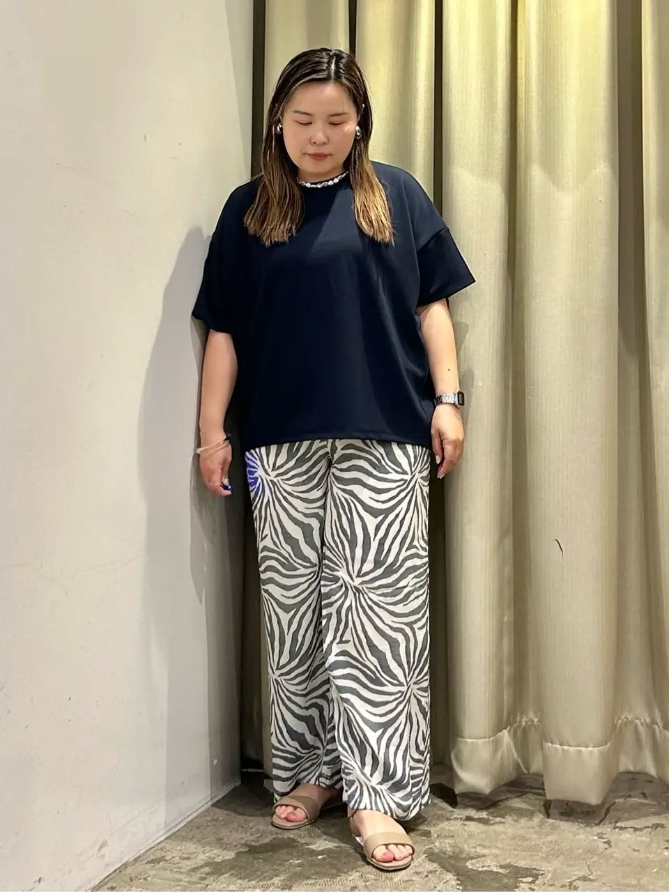 ≪USED≫ボーホー柄プリントワイドパンツ/AMERICAN HOLIC（アメリカン