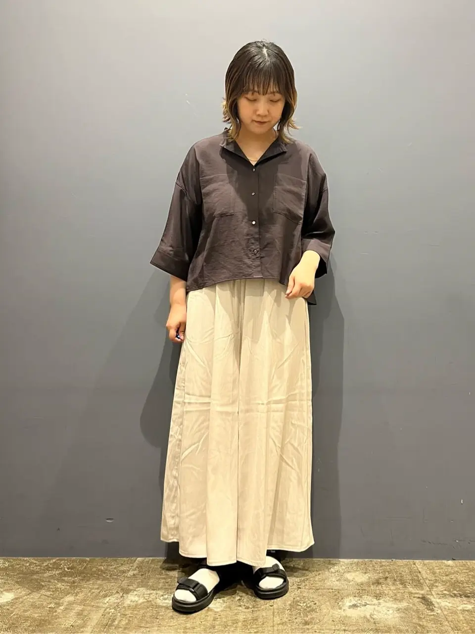 接触冷感Wポケット5分袖ショートシャツ/AMERICAN HOLIC（アメリカン