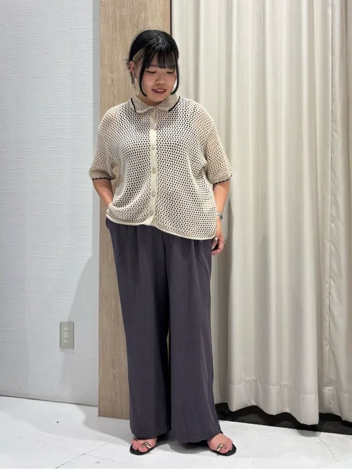 ≪USED≫接触冷感リネンブレンドタックワイドパンツ/AMERICAN