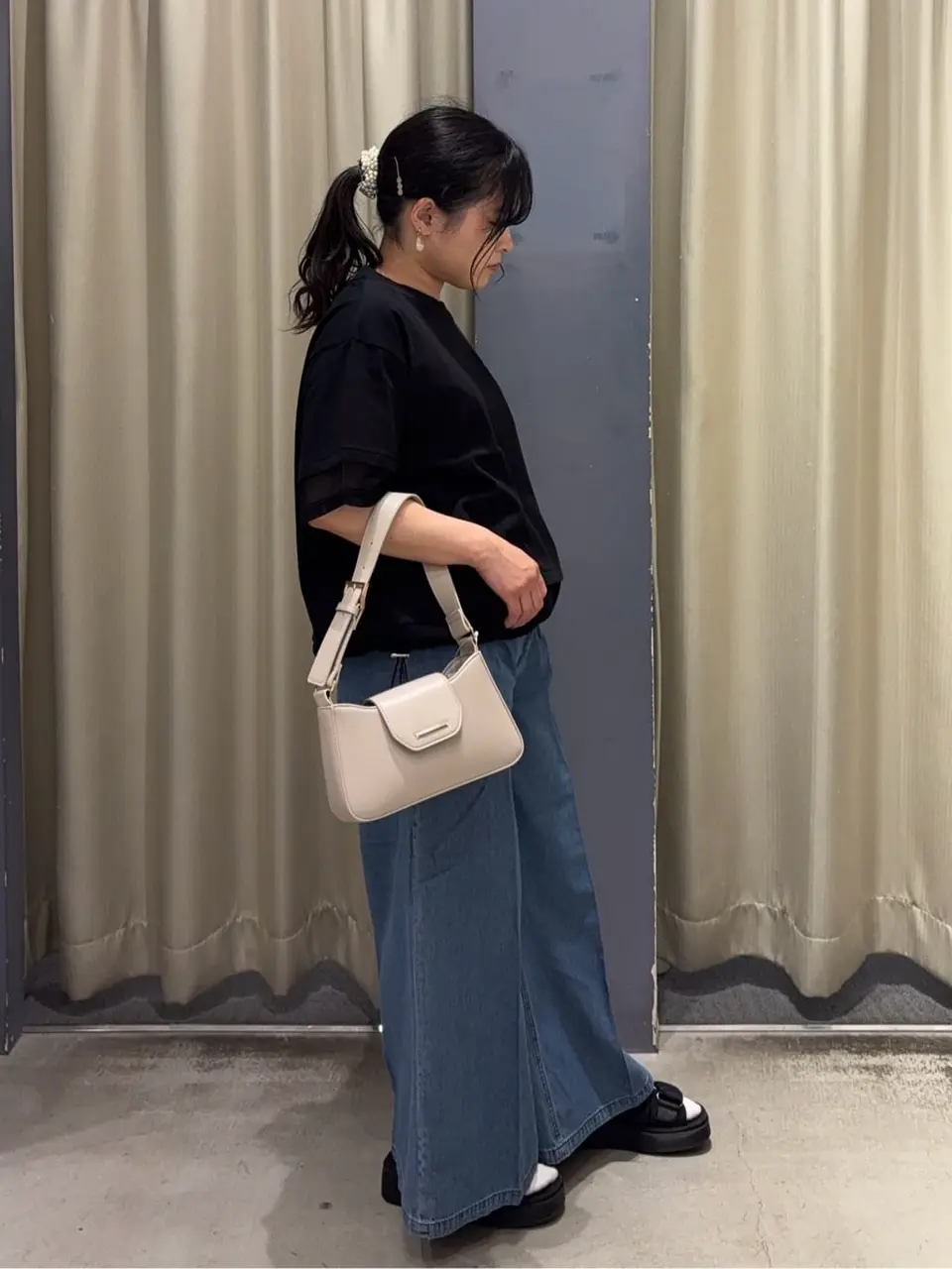 IENA / メッシュアメスリプルオーバー/FREE/コットン/WHT/25080900383020 メッシュ切替ドロストプルオーバー/AMERICAN HOLIC（アメリカン