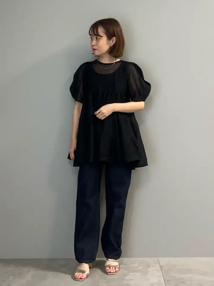 WEB限定・小柄女性向け】ボリュームスリーブティアードニット