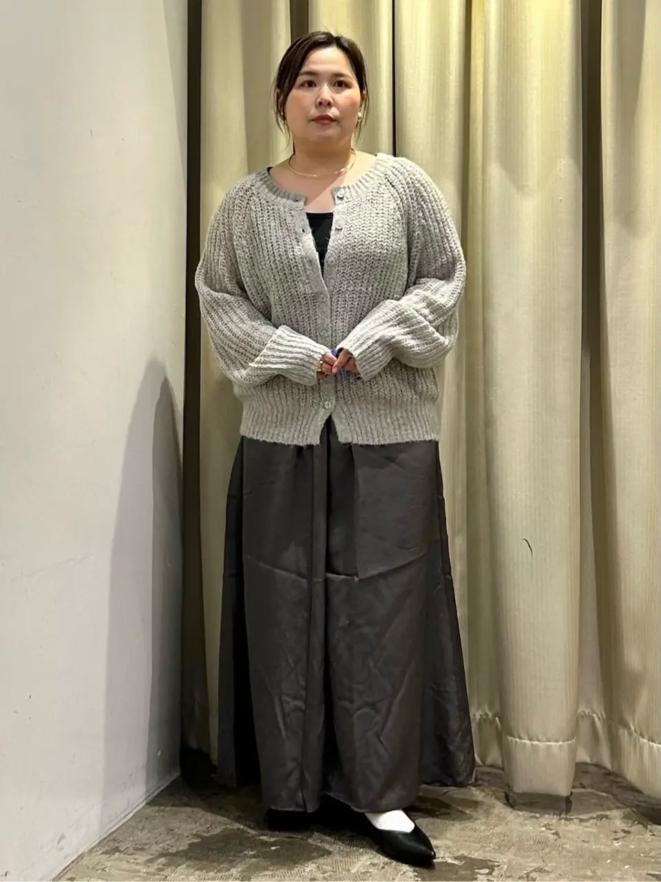 選べる丈2サイズ】マットサテンスカーチョ/AMERICAN HOLIC（アメリカン