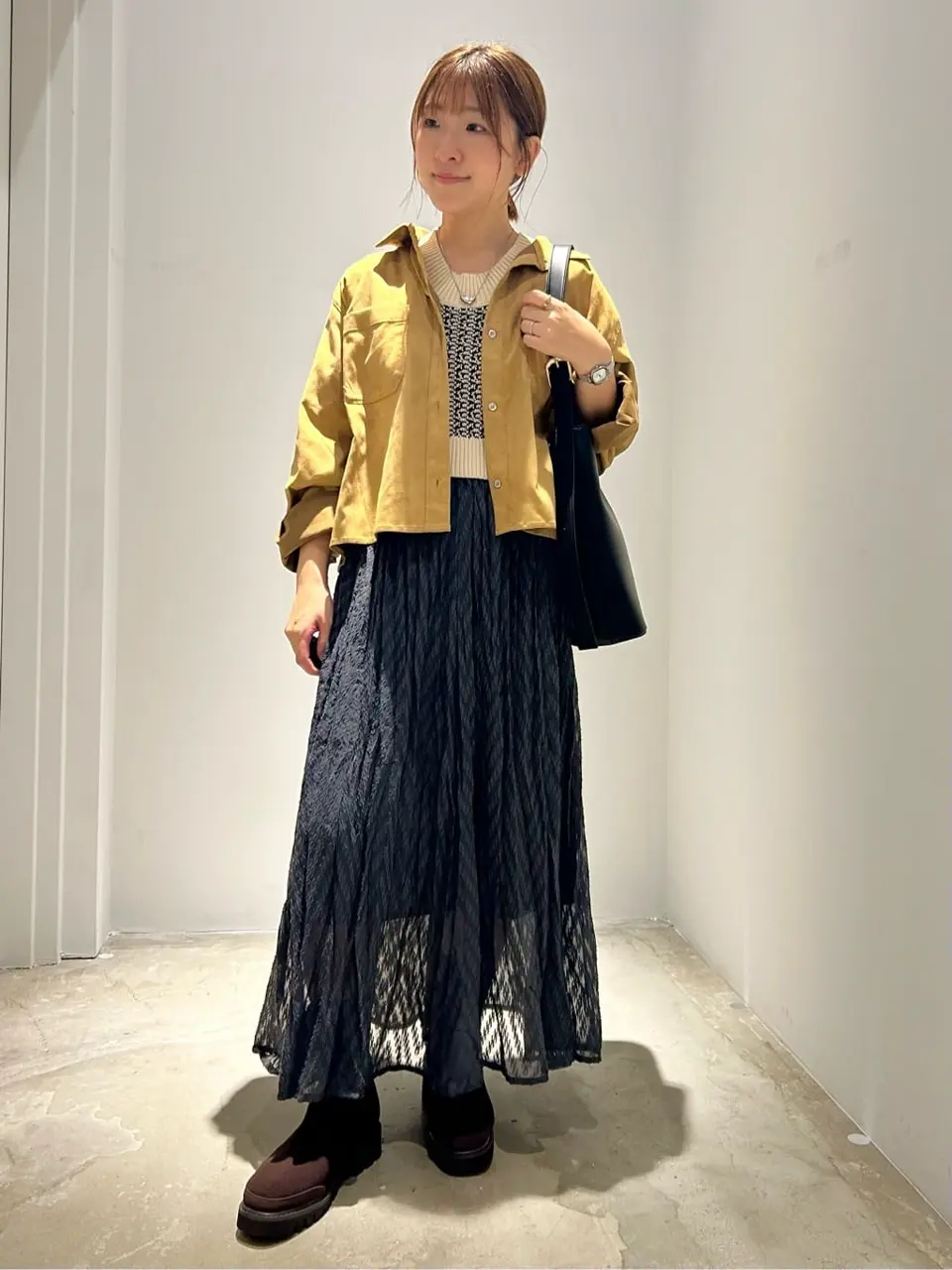 カットジャガードプリーツスカート/AMERICAN HOLIC（アメリカン