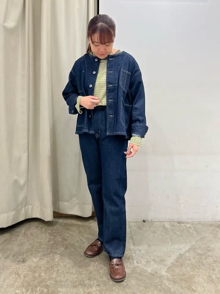 90s ノーカラー デニムカバーオール スタンドカラー カットオフ 90s ノーカラー デニムカバーオール スタンドカラー カットオフ 90s