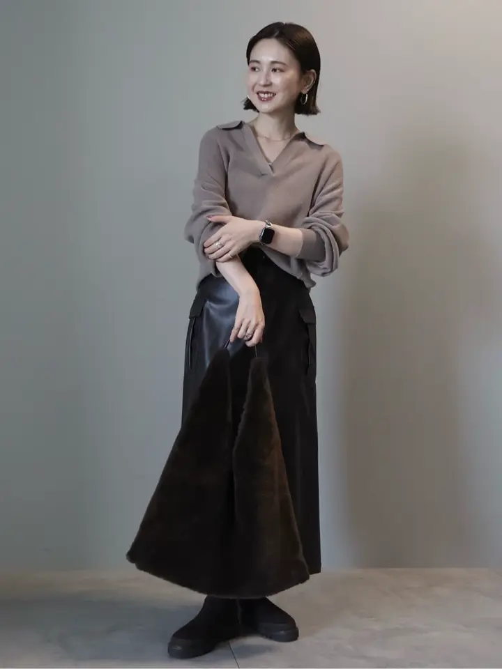 バイパチ片畦衿付きニットプルオーバー＜静電気軽減＞/AMERICAN HOLIC