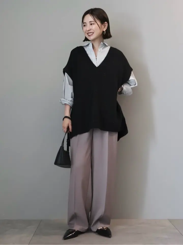 ラメ入りVネックニットベスト/AMERICAN HOLIC（アメリカンホリック）の