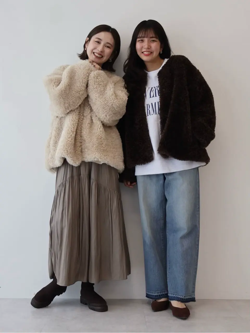 スタニング♡ファーコート 予約】ノーカラーフェイクファーコート/AMERICAN HOLIC（アメリカン