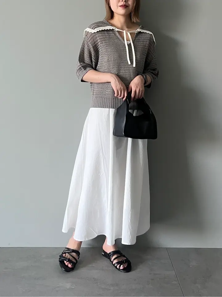 クロシェ風セーラーカラーニット/AnriettMusée（アンリエットミュゼ