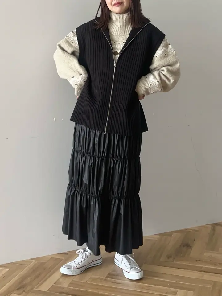 (新品・未使用・タグ付き)quri ベスト フロントジップベスト/AnriettMusée（アンリエットミュゼ）のベスト